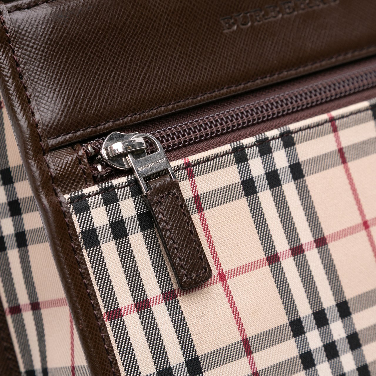 Burberry House Check Canvas Crossbody Bruin