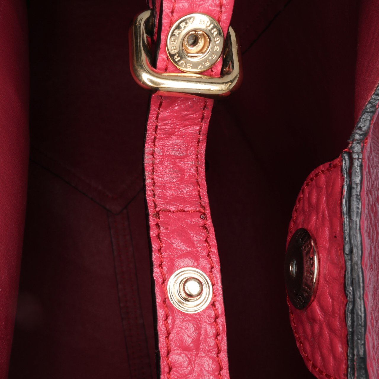 Burberry Small Embossed Grain Check Leather Canterbury Tote Roze