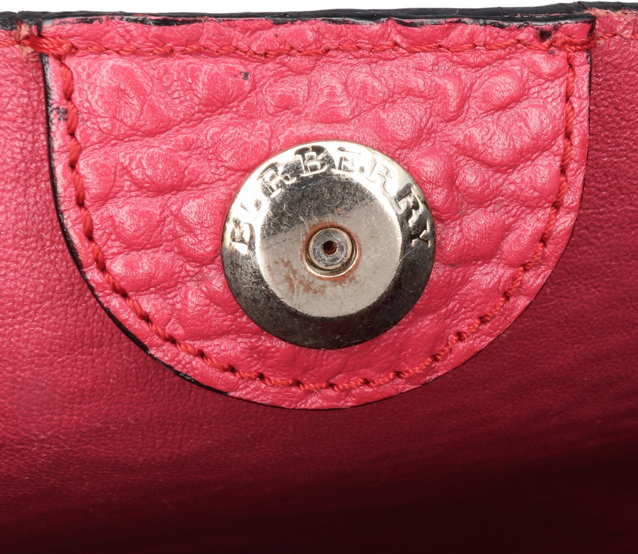 Burberry Small Embossed Grain Check Leather Canterbury Tote Roze