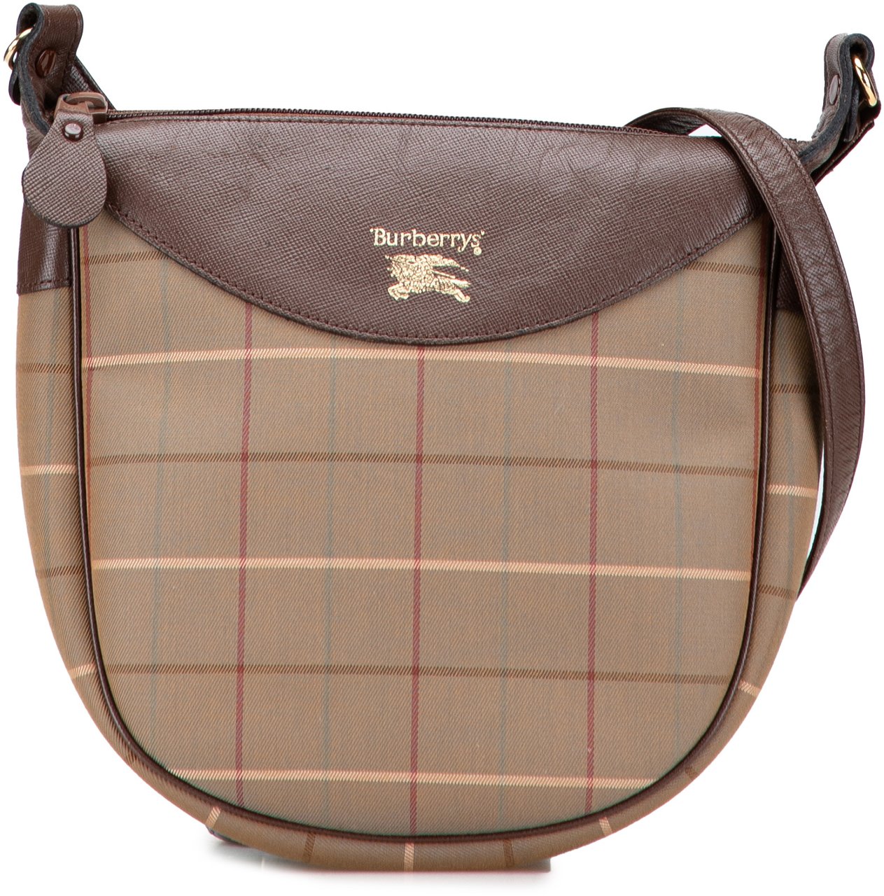 Burberry Vintage Check Canvas Crossbody Bruin