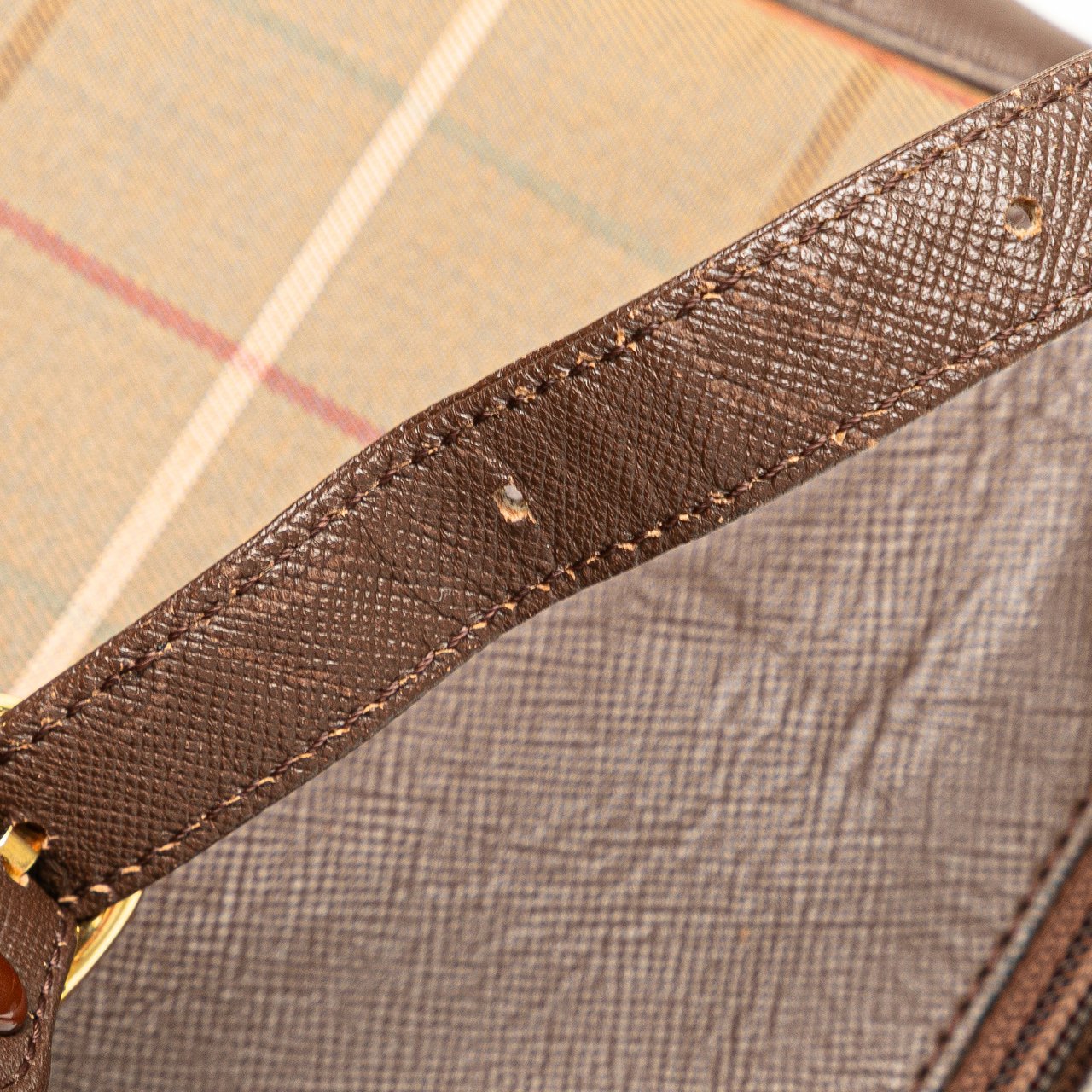 Burberry Vintage Check Canvas Crossbody Bruin