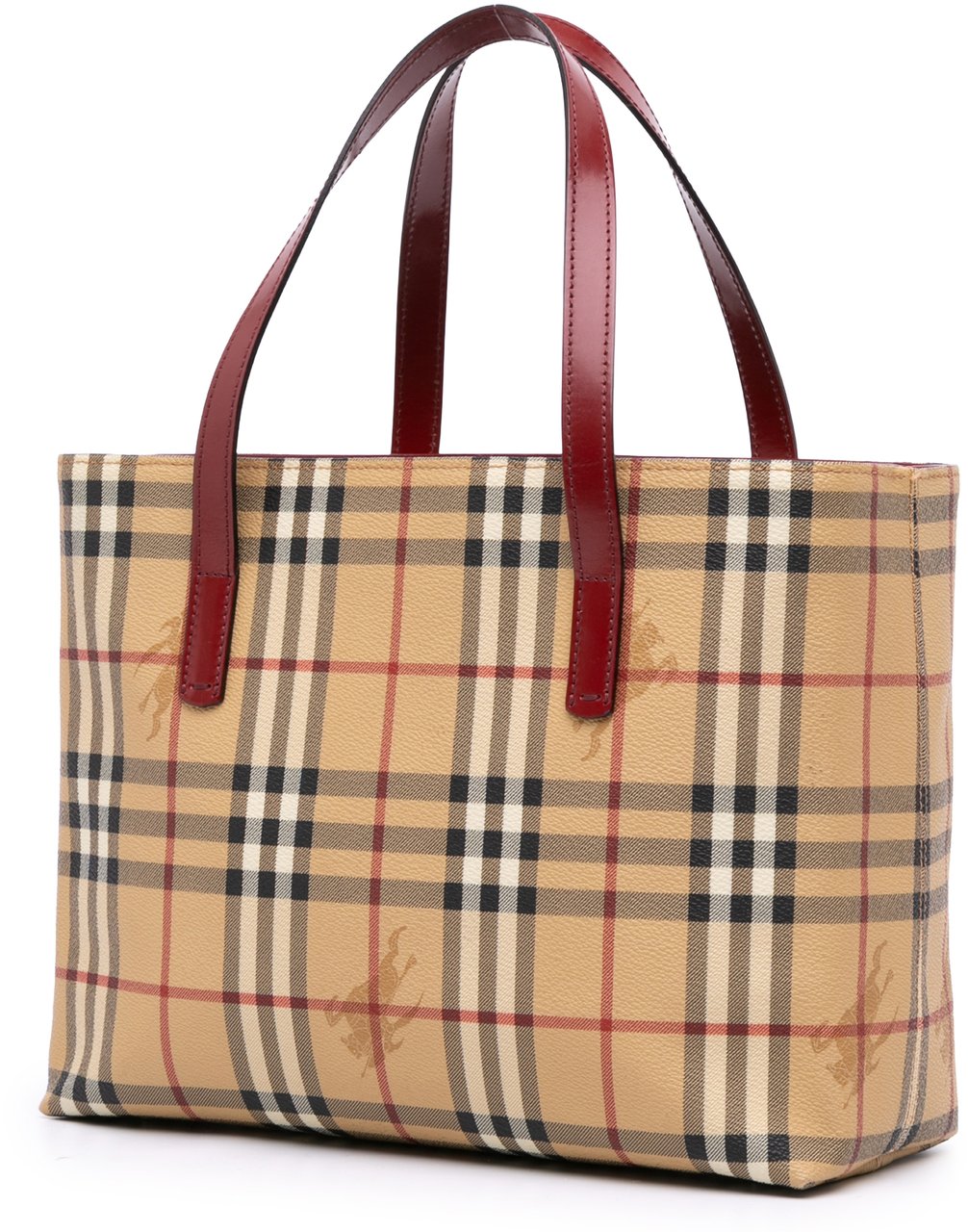 Burberry Haymarket Check Coated Canvas Tote Bruin