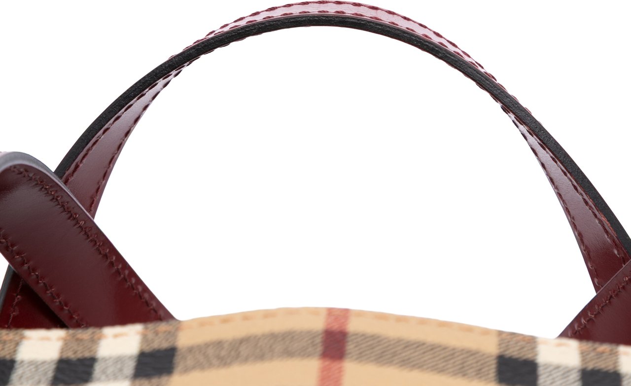 Burberry Haymarket Check Coated Canvas Tote Bruin
