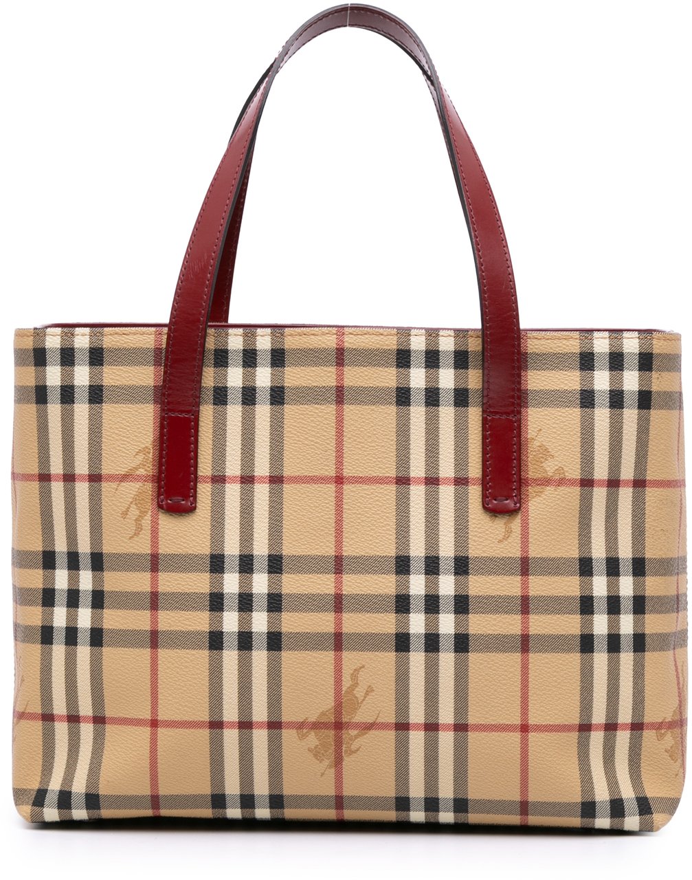 Burberry Haymarket Check Coated Canvas Tote Bruin