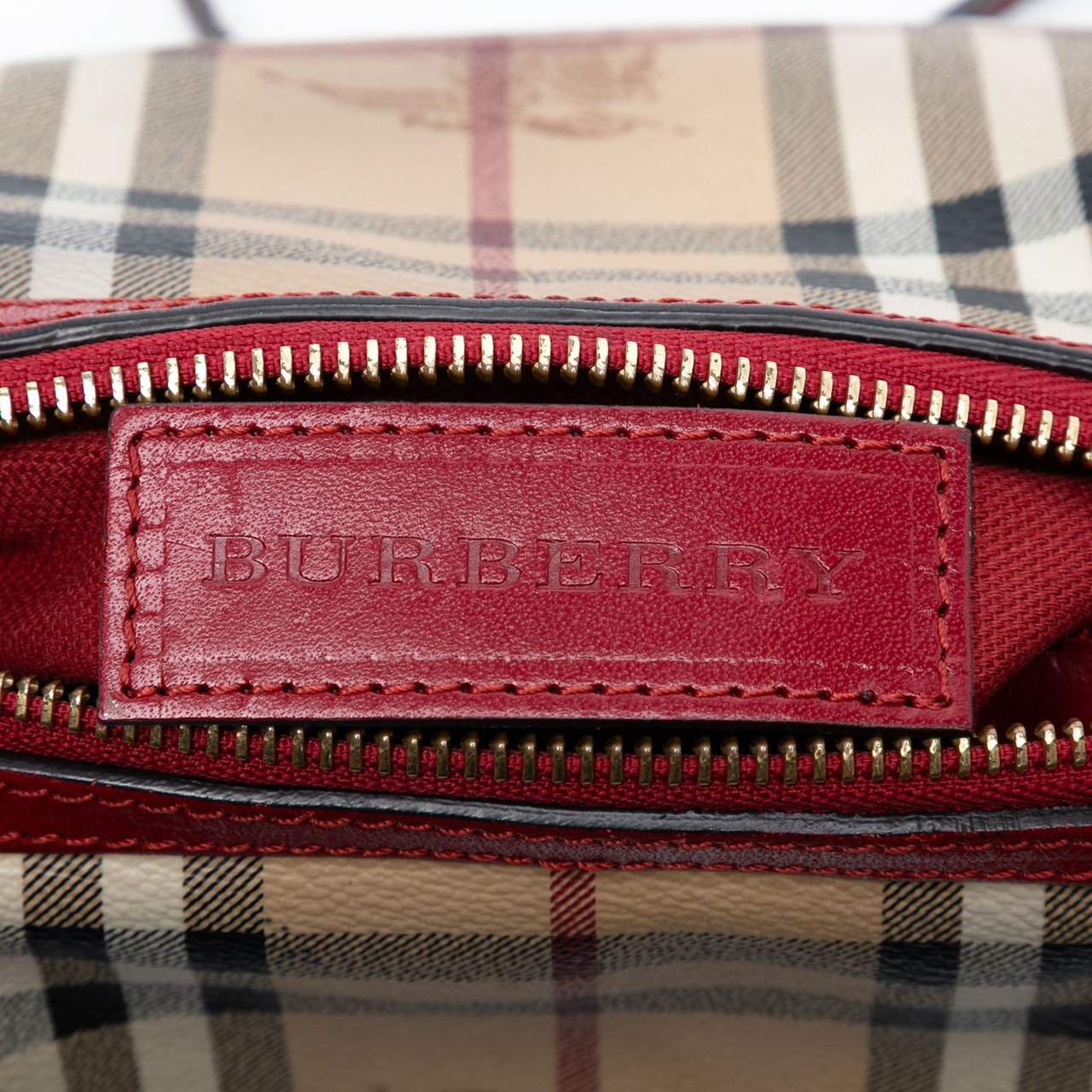 Burberry Mini Haymarket Check Coated Canvas Blaze Crossbody Bruin