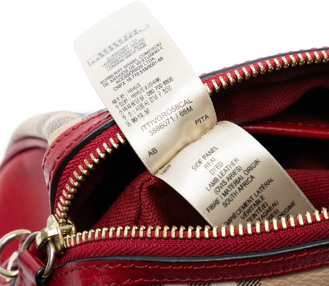 Burberry Mini Haymarket Check Coated Canvas Blaze Crossbody Bruin