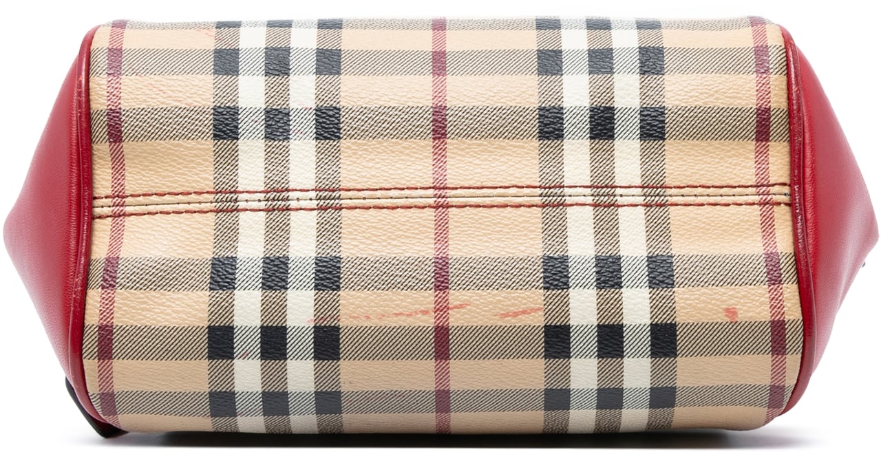 Burberry Mini Haymarket Check Coated Canvas Blaze Crossbody Bruin