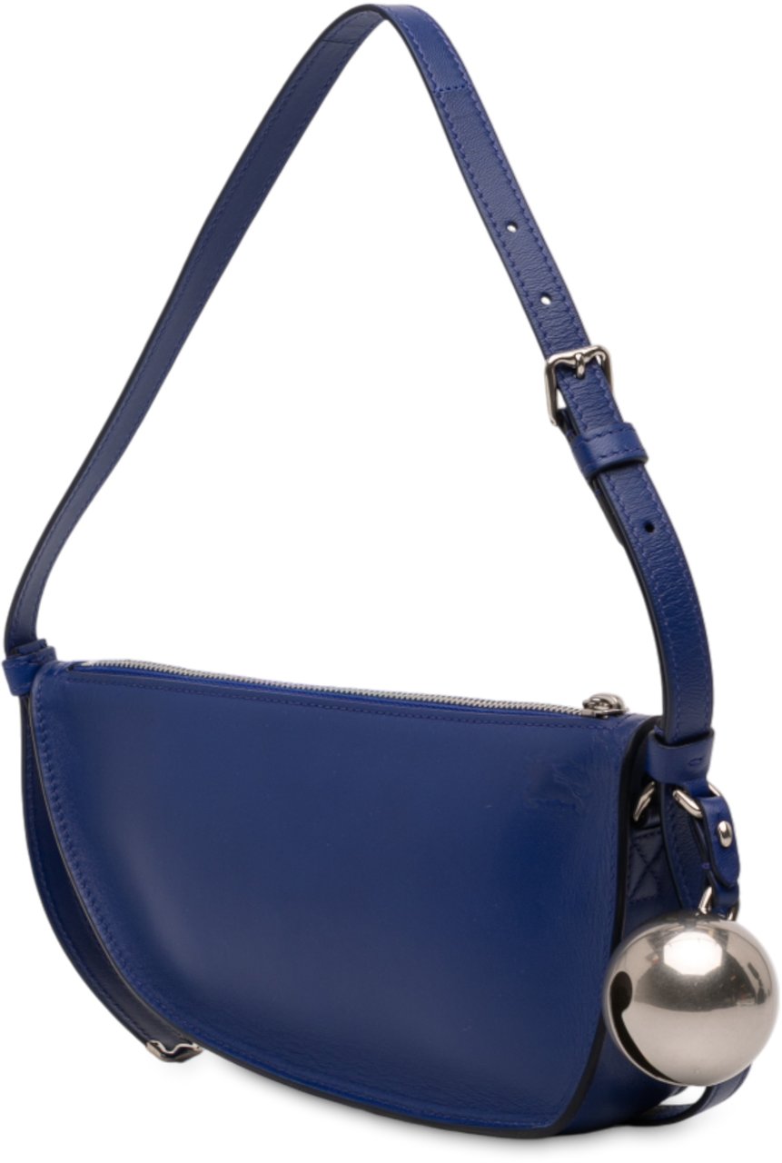 Burberry Mini Lambskin Shield Shoulder Bag Blauw