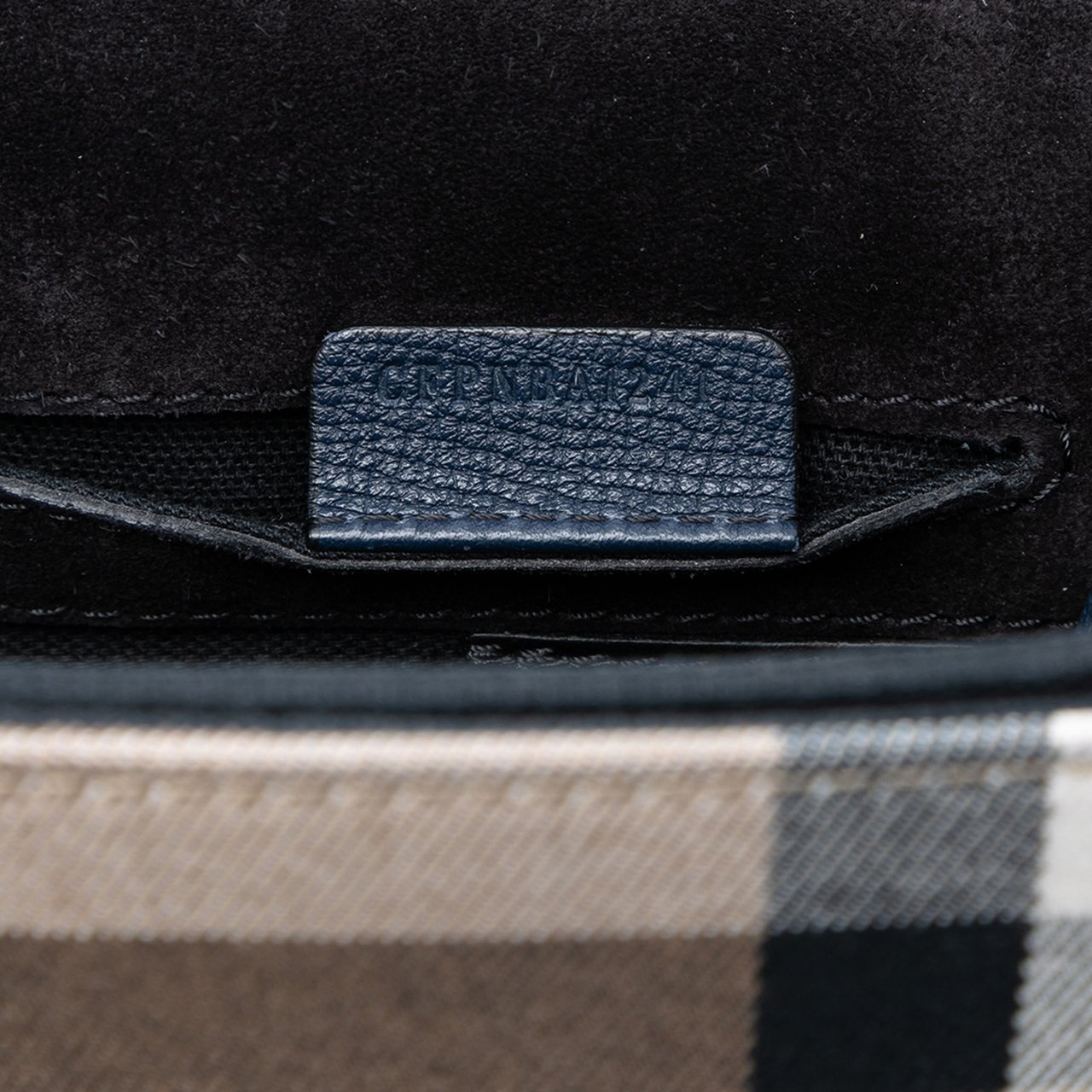 Burberry Small Leather and House Check Canvas Derby Macken Crossbody Blauw