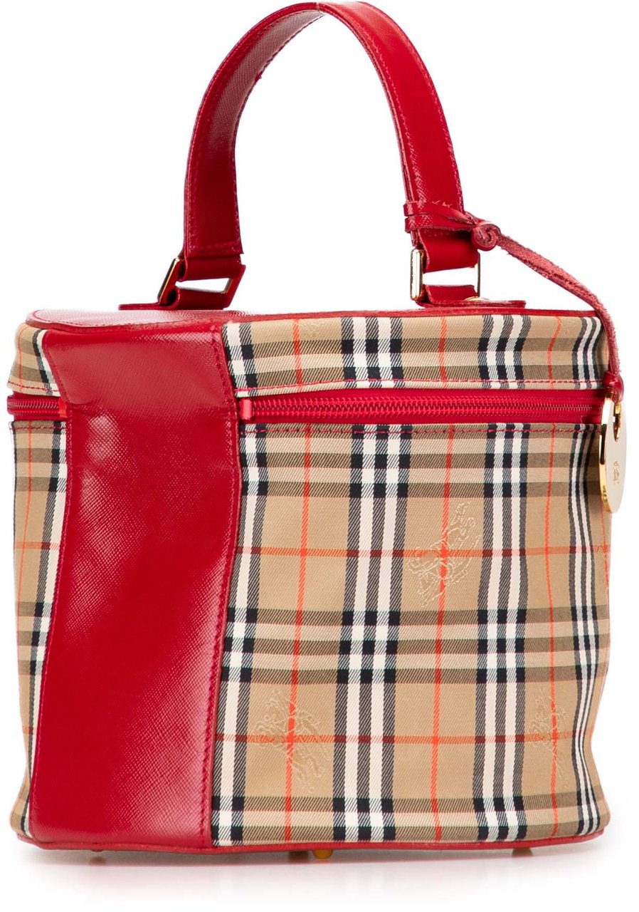 Burberry Haymarket Check Canvas Vanity Bag Bruin