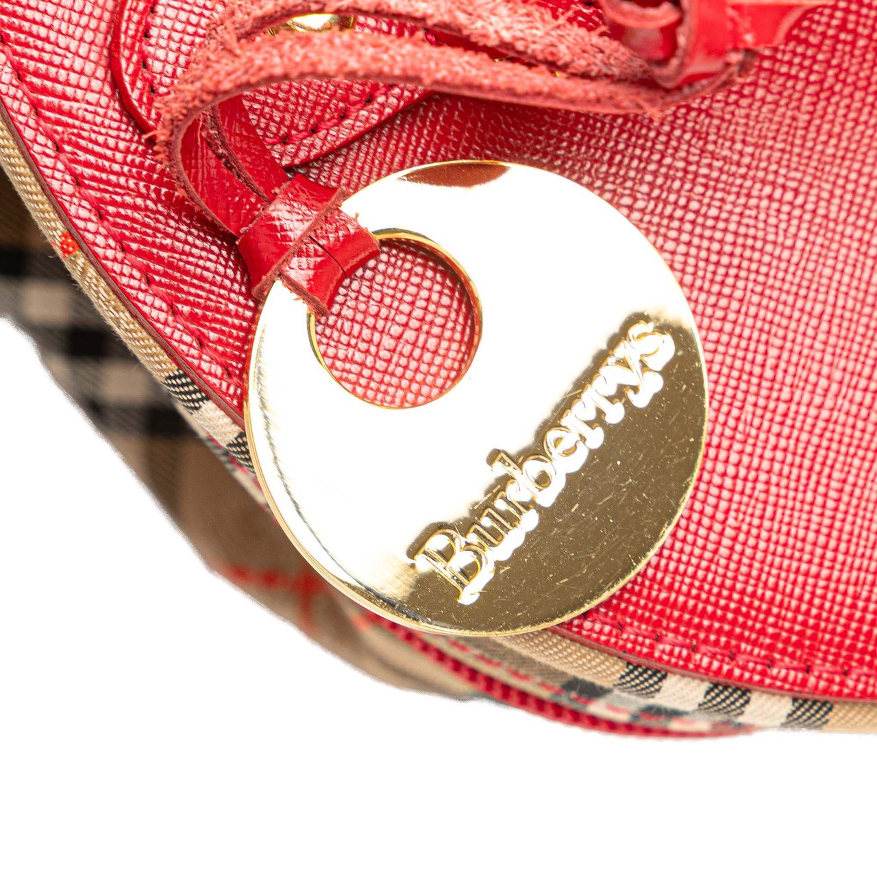 Burberry Haymarket Check Canvas Vanity Bag Bruin