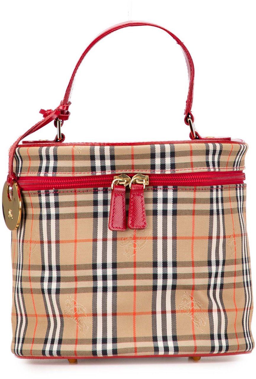Burberry Haymarket Check Canvas Vanity Bag Bruin
