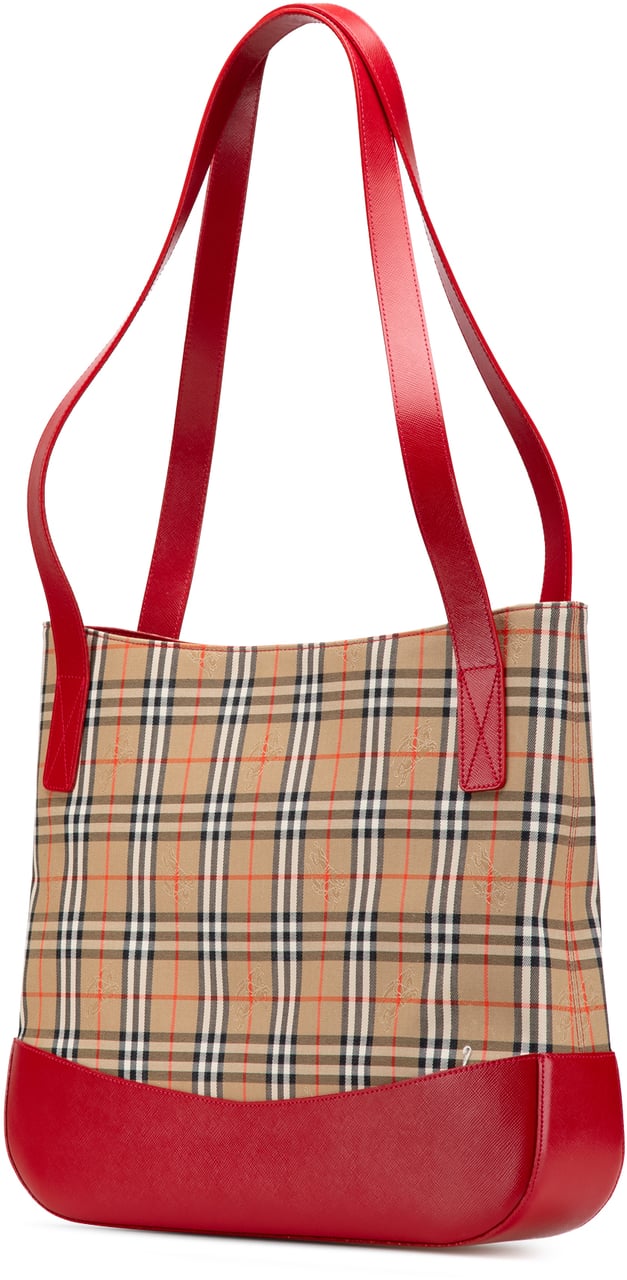 Burberry Haymarket Check Canvas Tote Bruin