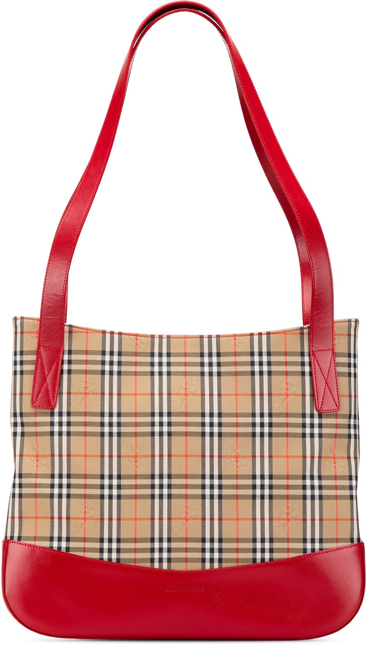 Burberry Haymarket Check Canvas Tote Bruin