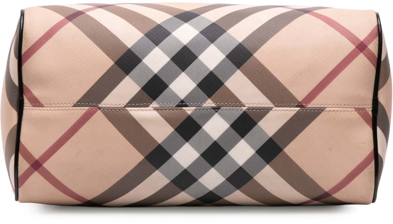 Burberry Supernova Check Coated Canvas Boston Bag Bruin