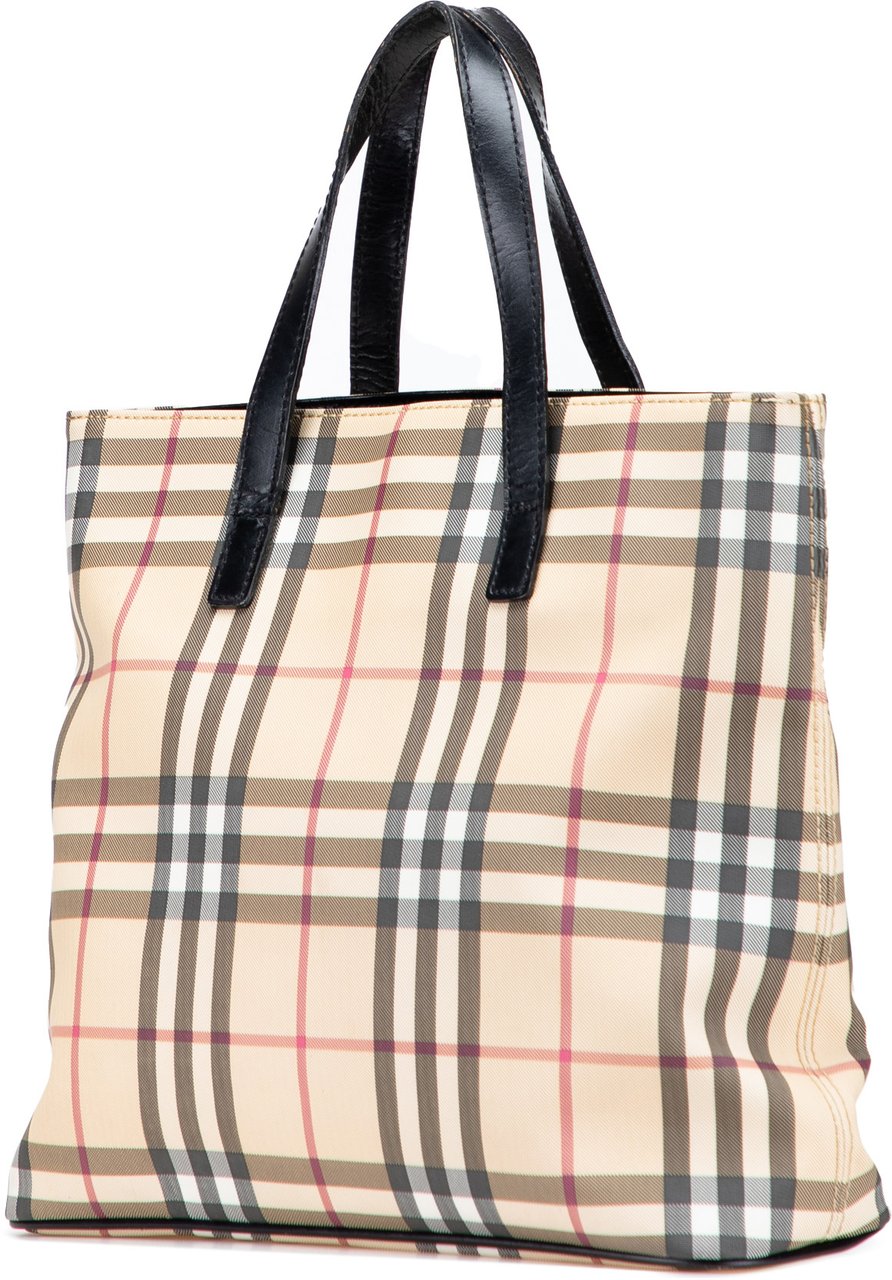 Burberry House Check Coated Canvas Tote Bruin