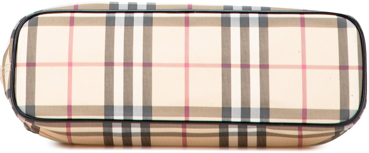 Burberry House Check Coated Canvas Tote Bruin