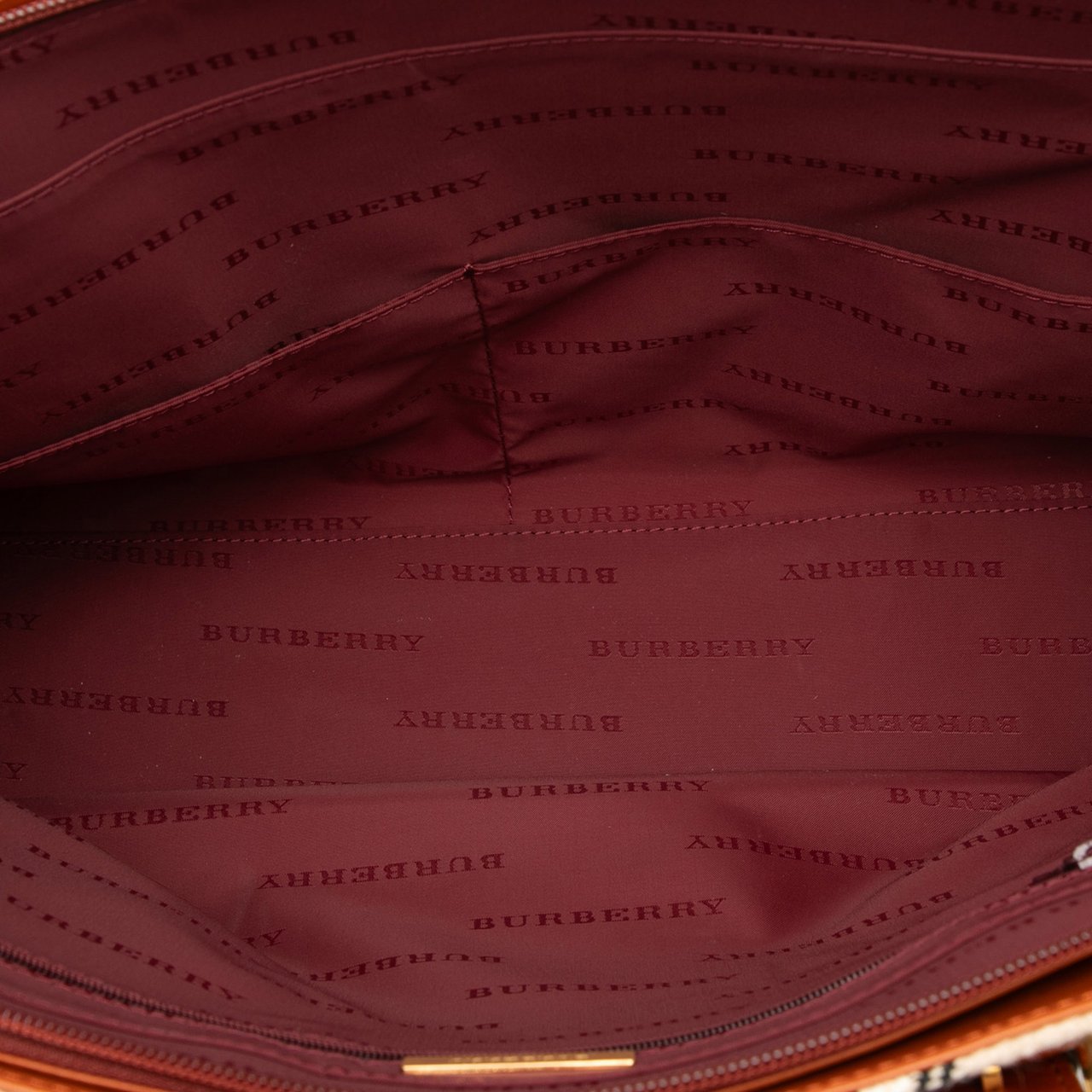 Burberry House Check Wool Tote Bruin