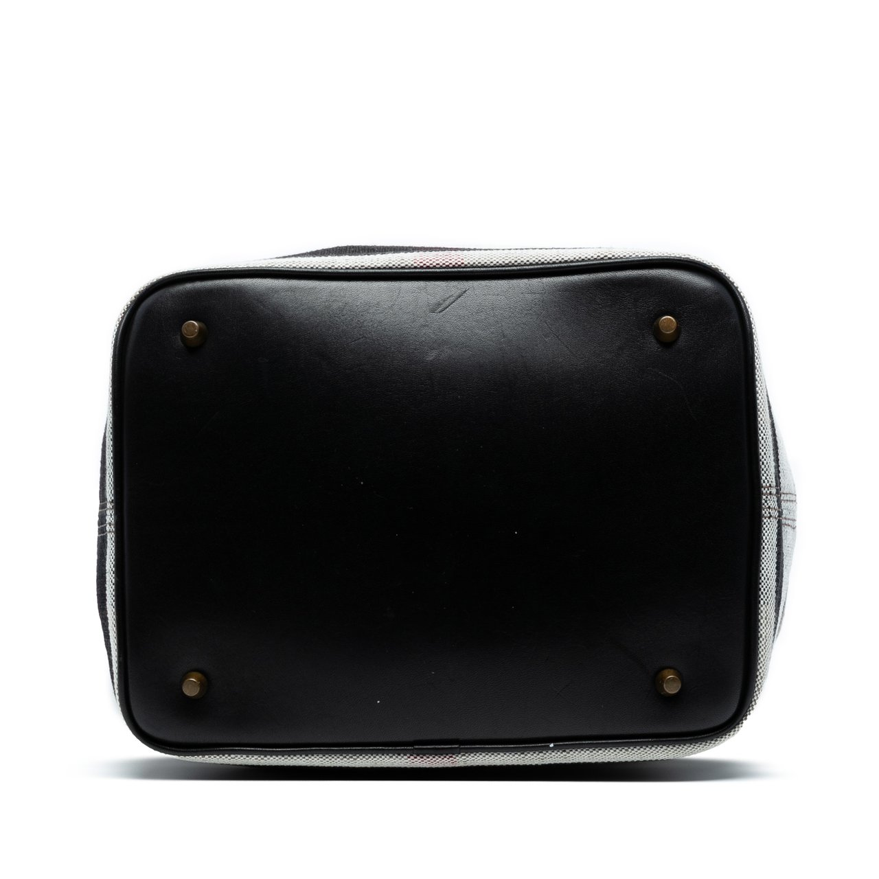 Burberry Medium Mega Check Canvas Ashby Bucket Bag Bruin