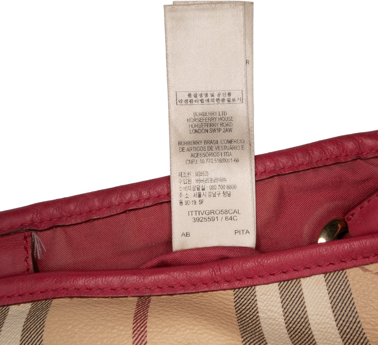 Burberry Small Haymarket Check Coated Canvas Canterbury Tote Bruin