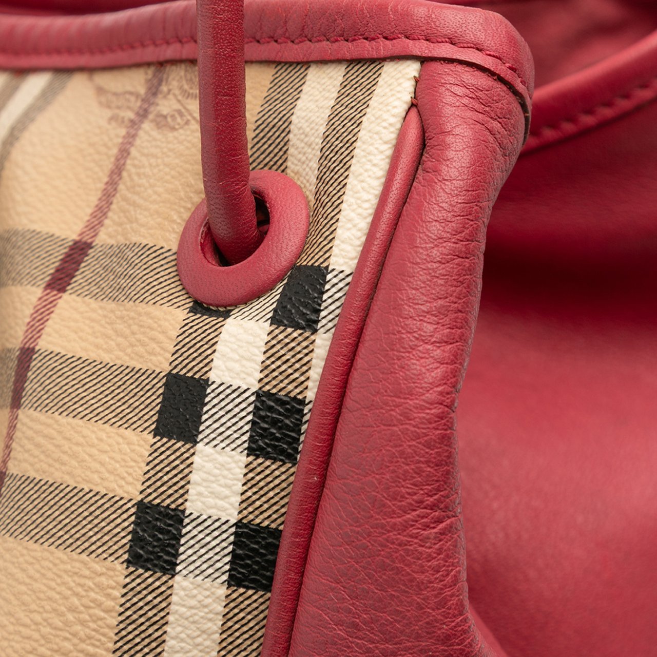Burberry Small Haymarket Check Coated Canvas Canterbury Tote Bruin