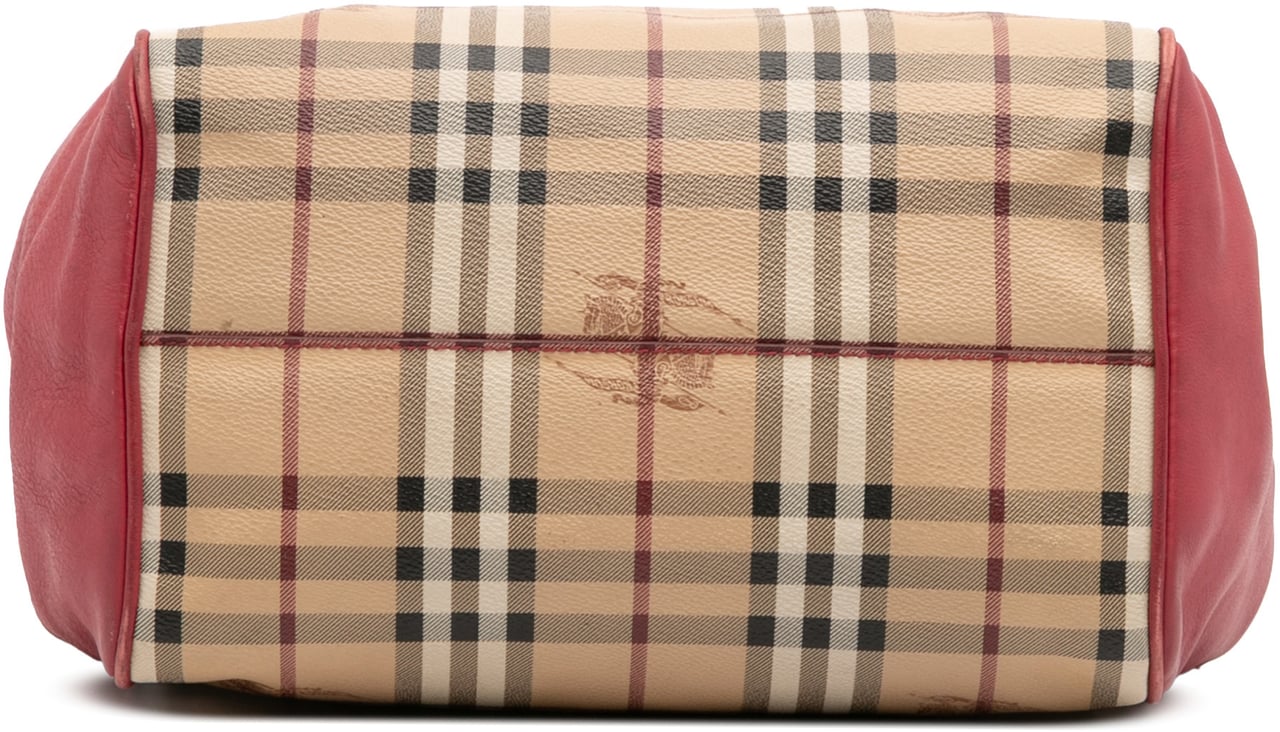 Burberry Small Haymarket Check Coated Canvas Canterbury Tote Bruin
