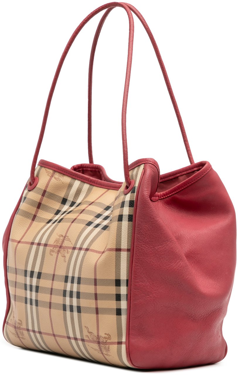 Burberry Small Haymarket Check Coated Canvas Canterbury Tote Bruin