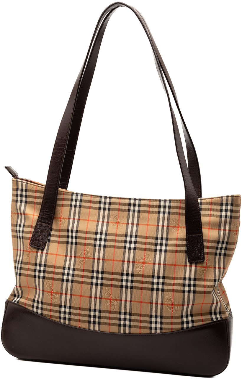 Burberry Haymarket Check Canvas Tote Bruin