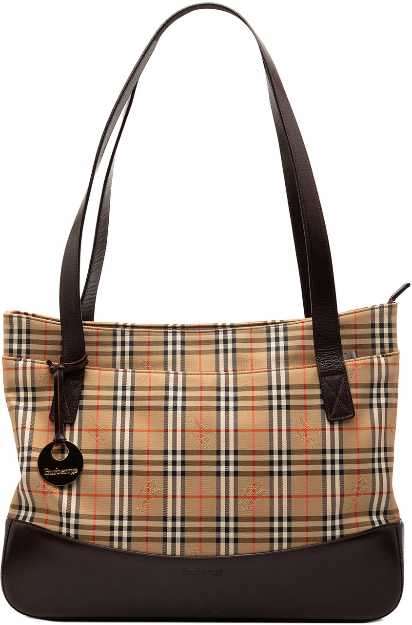 Burberry Haymarket Check Canvas Tote Bruin
