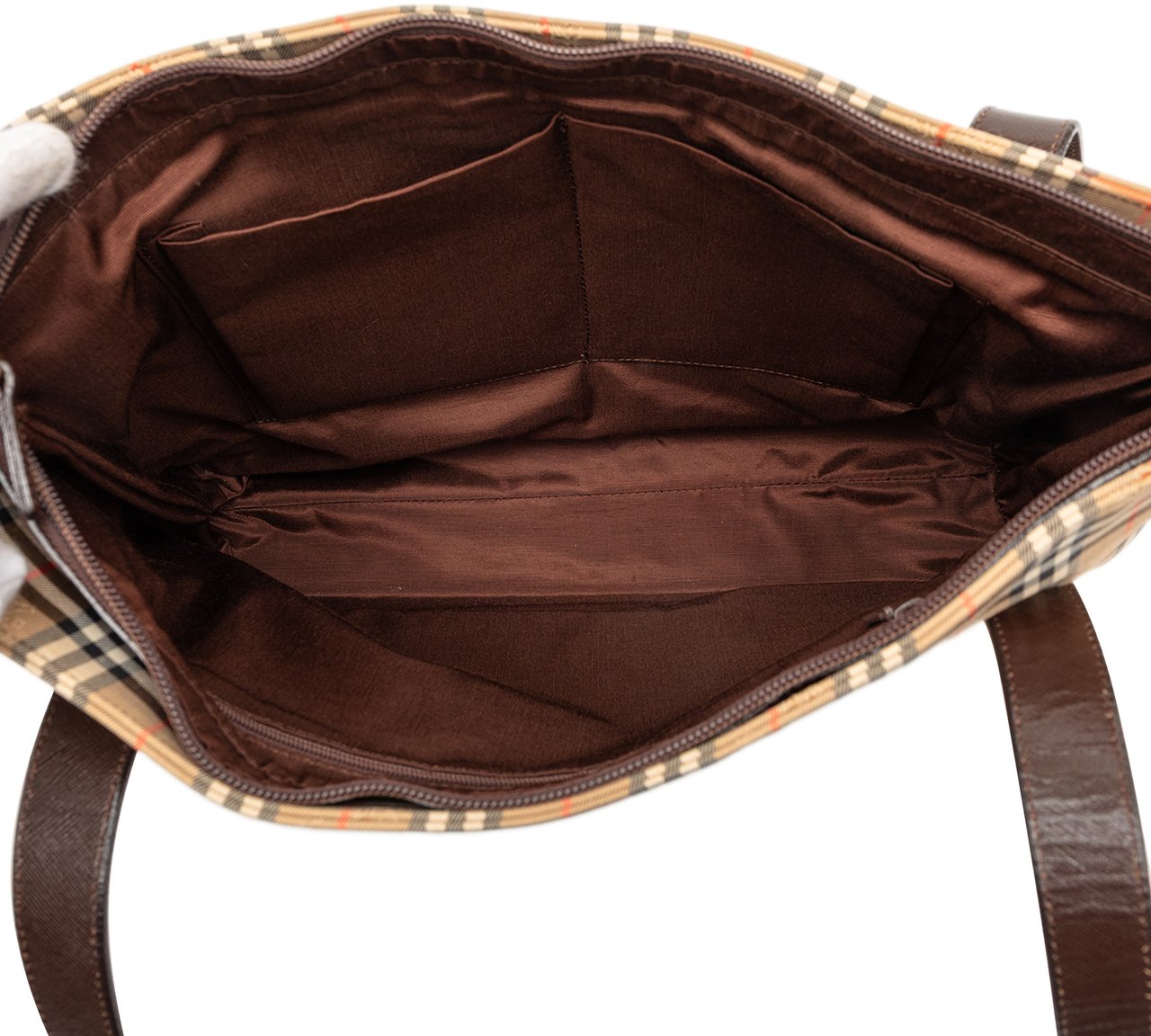 Burberry Haymarket Check Canvas Tote Bruin