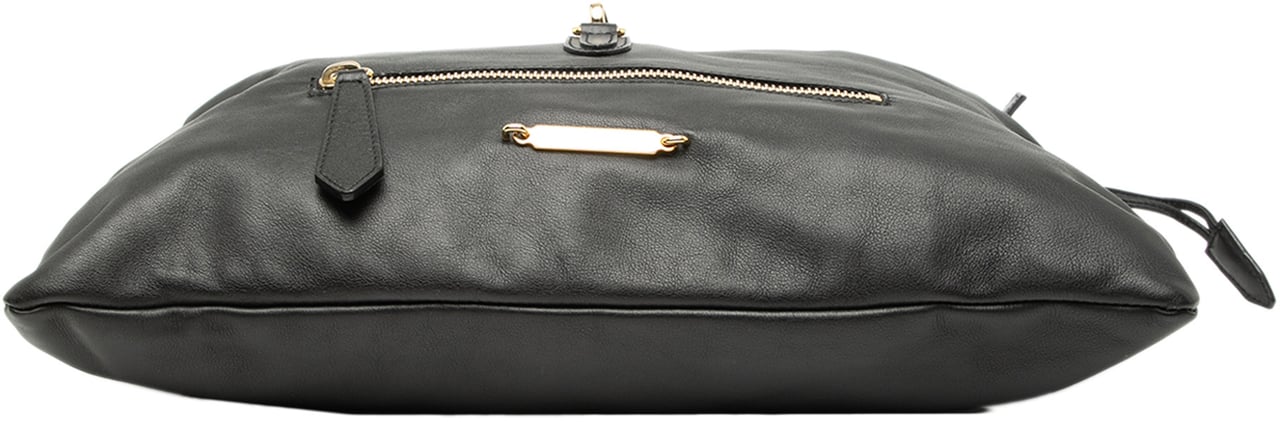 Burberry Leather Big Crush Shoulder Bag Zwart