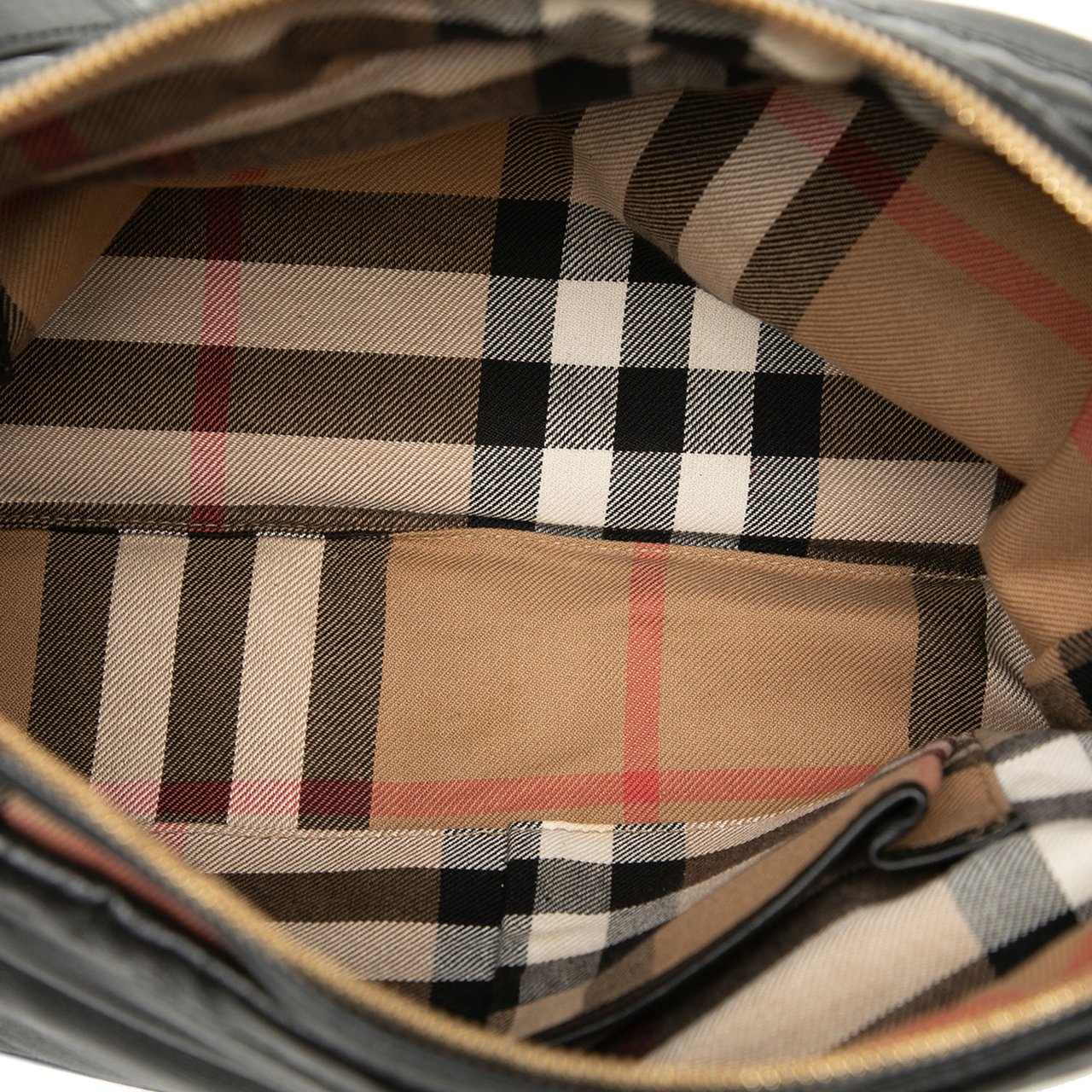 Burberry Leather Big Crush Shoulder Bag Zwart