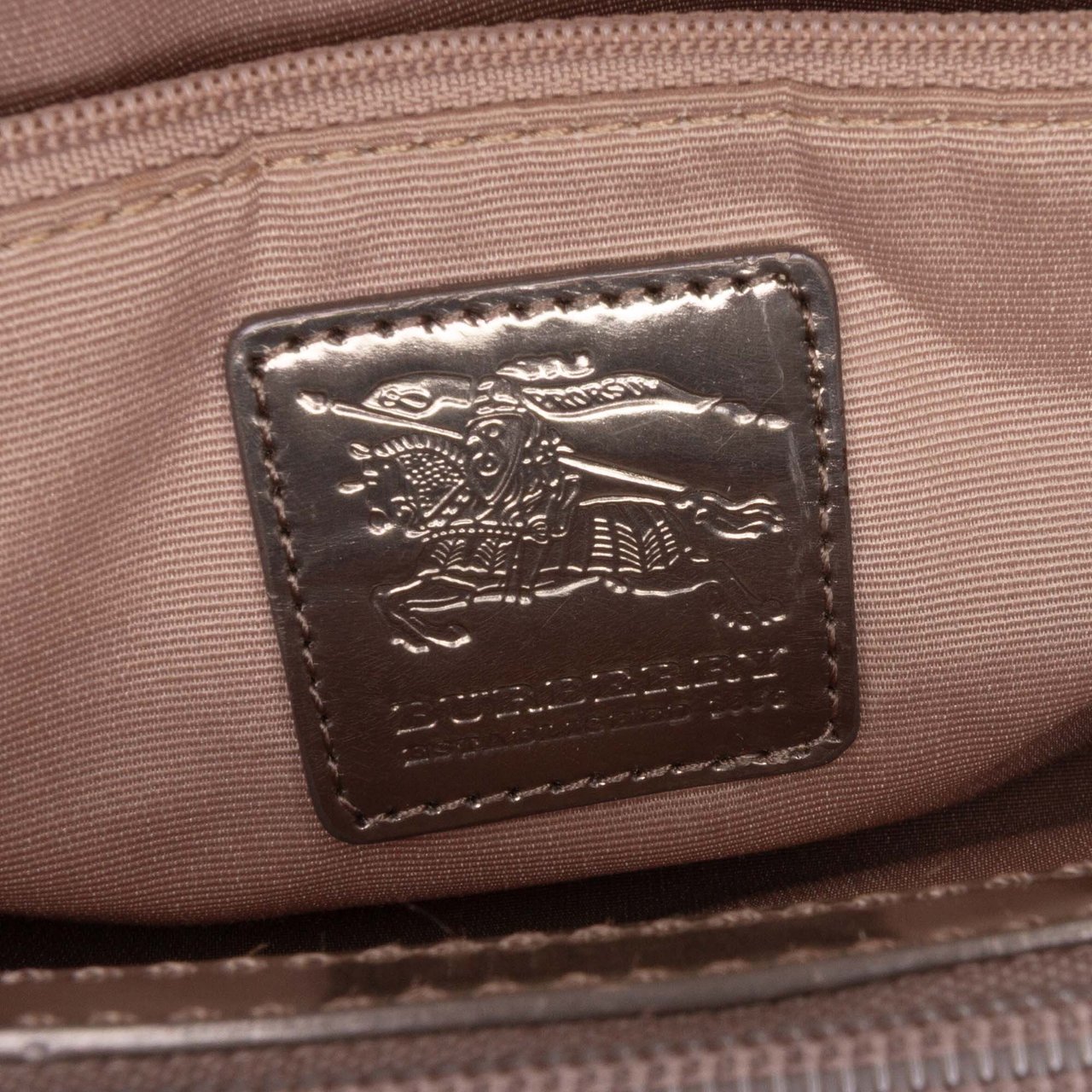 Burberry Supernova Check Coated Canvas Tote Bruin