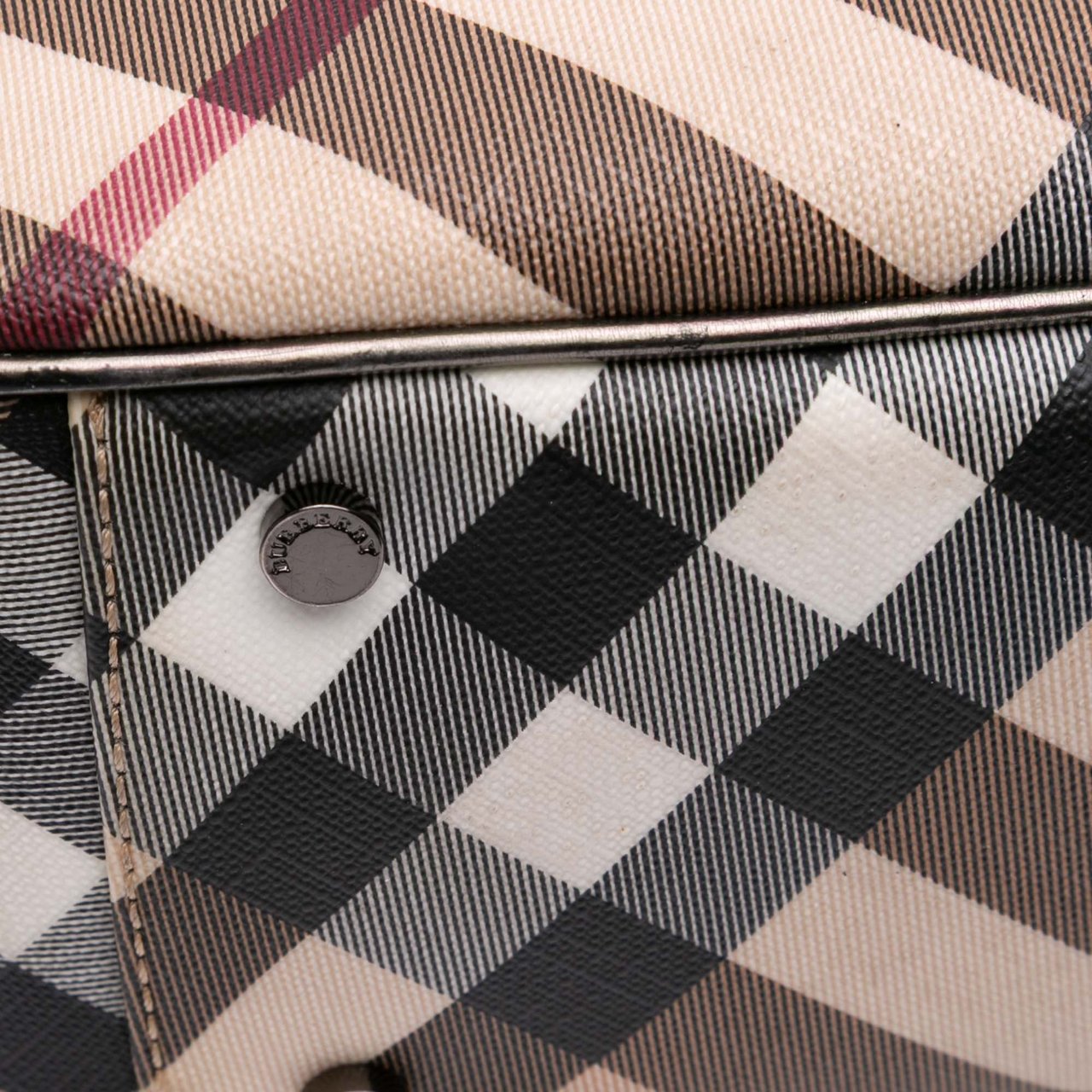 Burberry Supernova Check Coated Canvas Tote Bruin