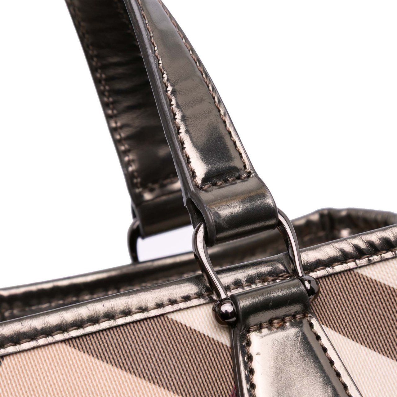 Burberry Supernova Check Coated Canvas Tote Bruin