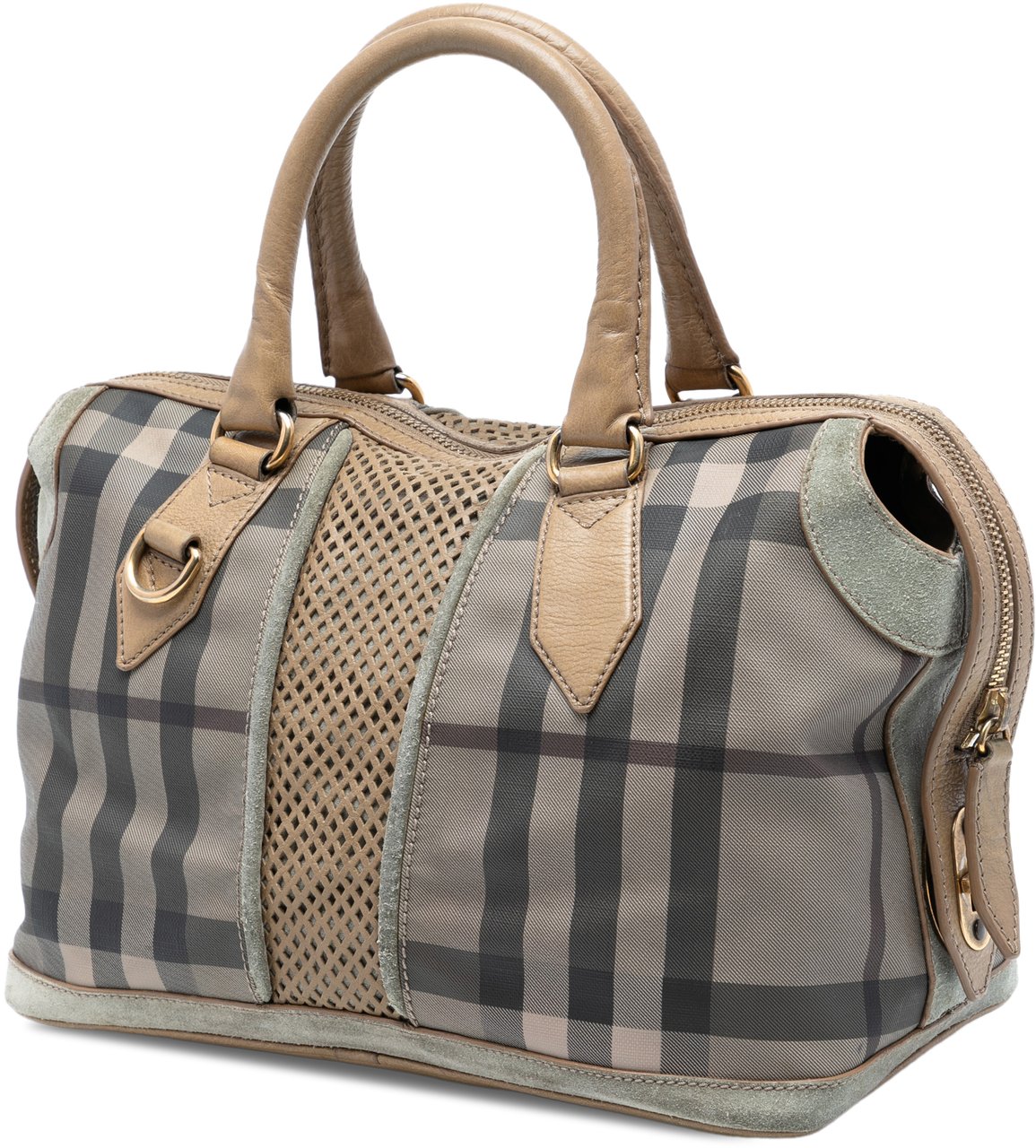 Burberry House Check Canvas Satchel Bruin