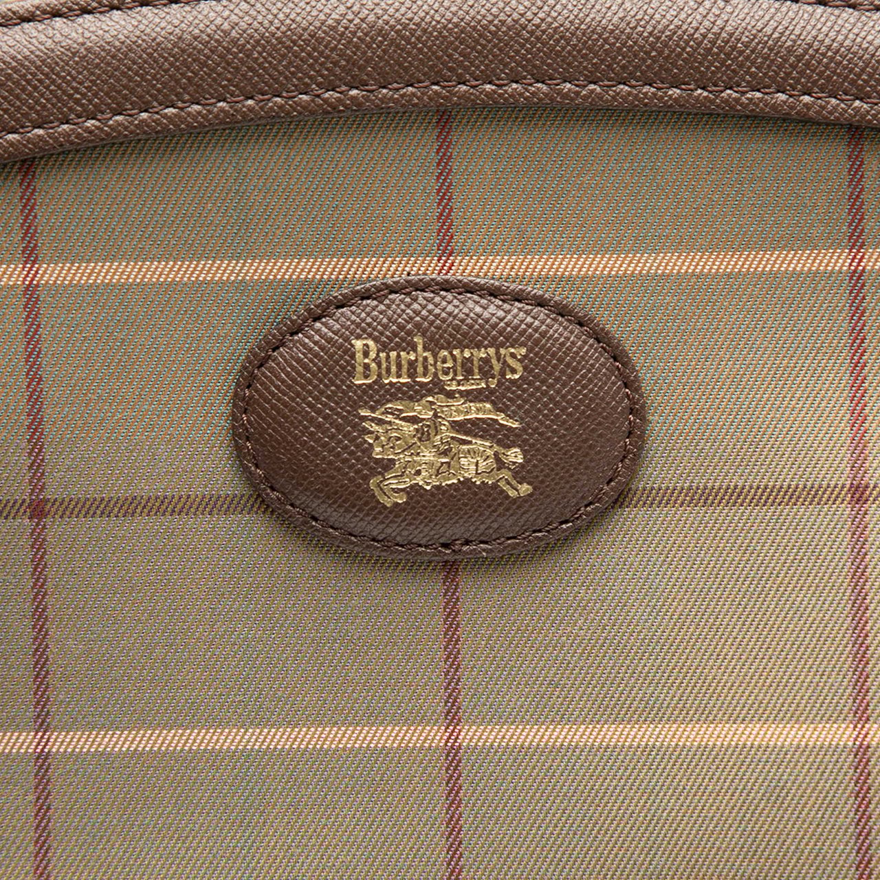 Burberry Vintage Check Canvas Wristlet Clutch Bruin