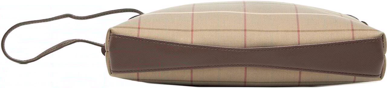 Burberry Vintage Check Canvas Wristlet Clutch Bruin