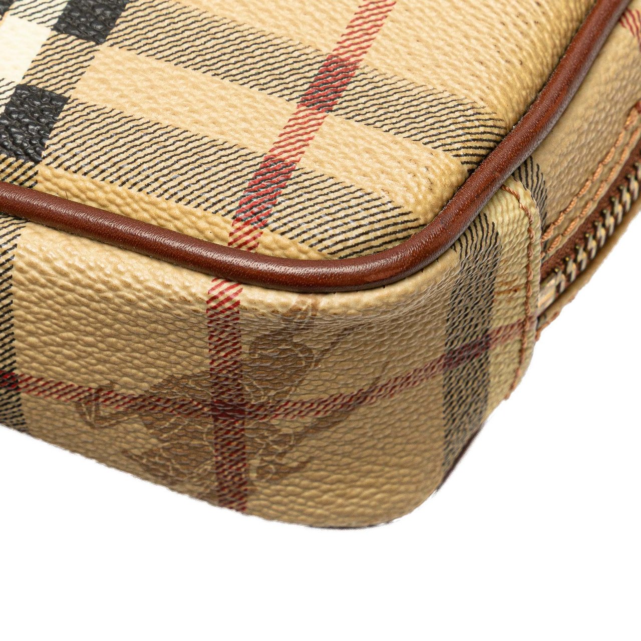 Burberry Haymarket Check Coated Canvas Clutch Bruin