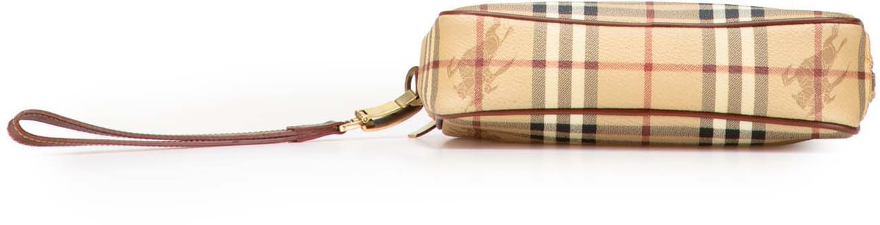 Burberry Haymarket Check Coated Canvas Clutch Bruin