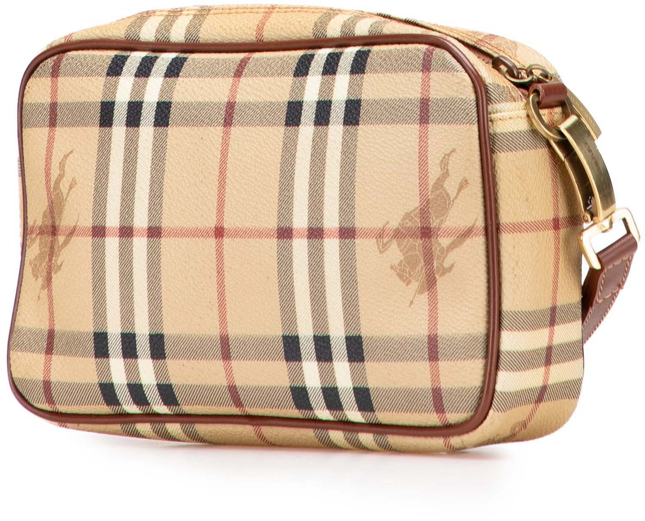 Burberry Haymarket Check Coated Canvas Clutch Bruin