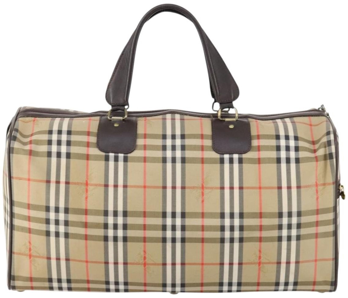 Burberry Burberry Vintage Duffle Bag Haymarket Canvas Large Beige