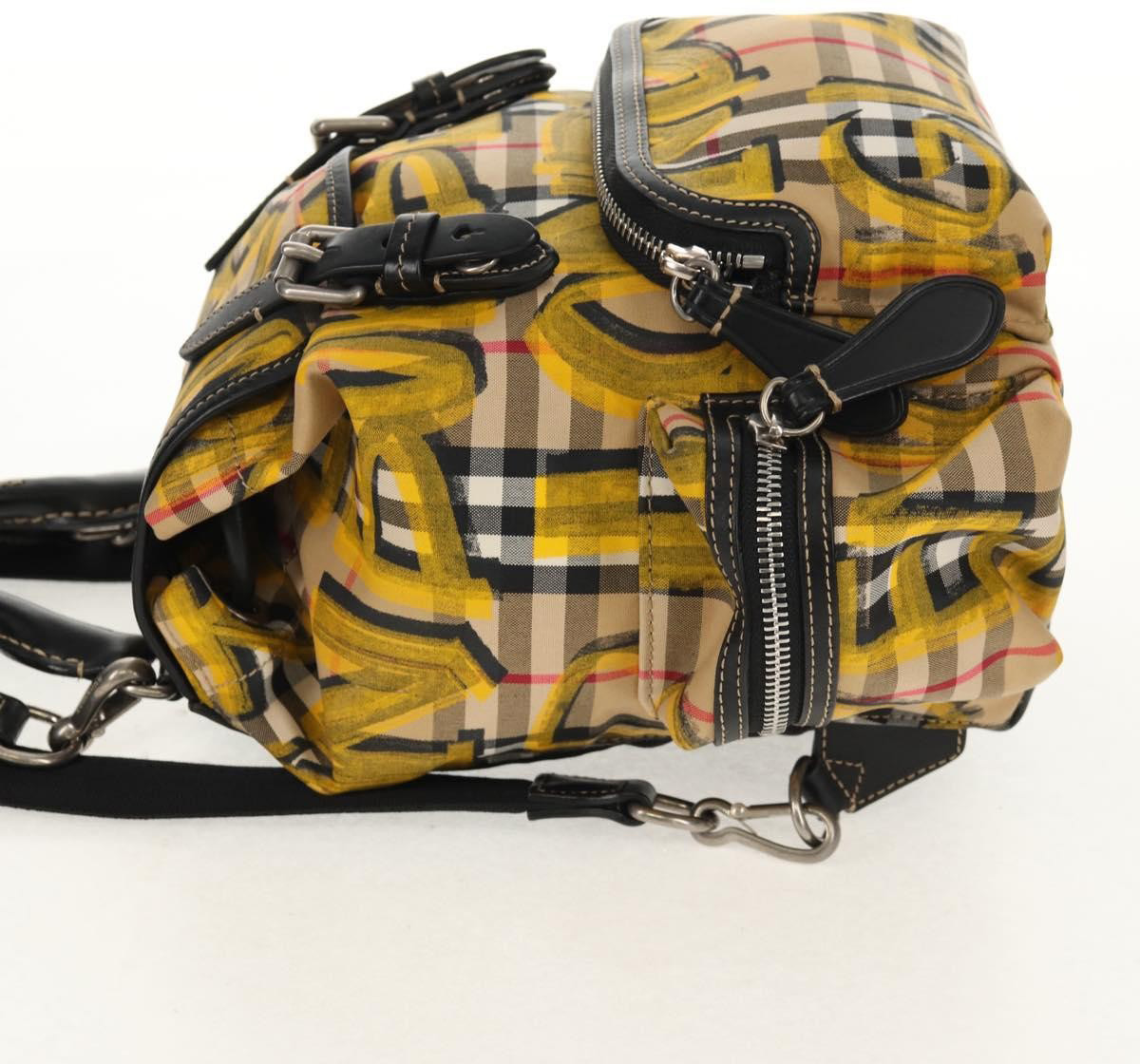 Burberry Burberry Graffiti Rucksack Backpack Vintage Check Canvas Small Beige