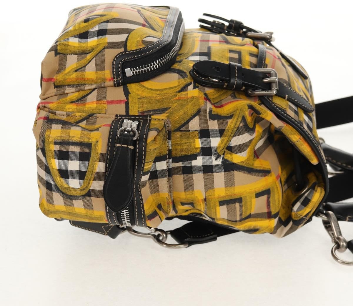 Burberry Burberry Graffiti Rucksack Backpack Vintage Check Canvas Small Beige