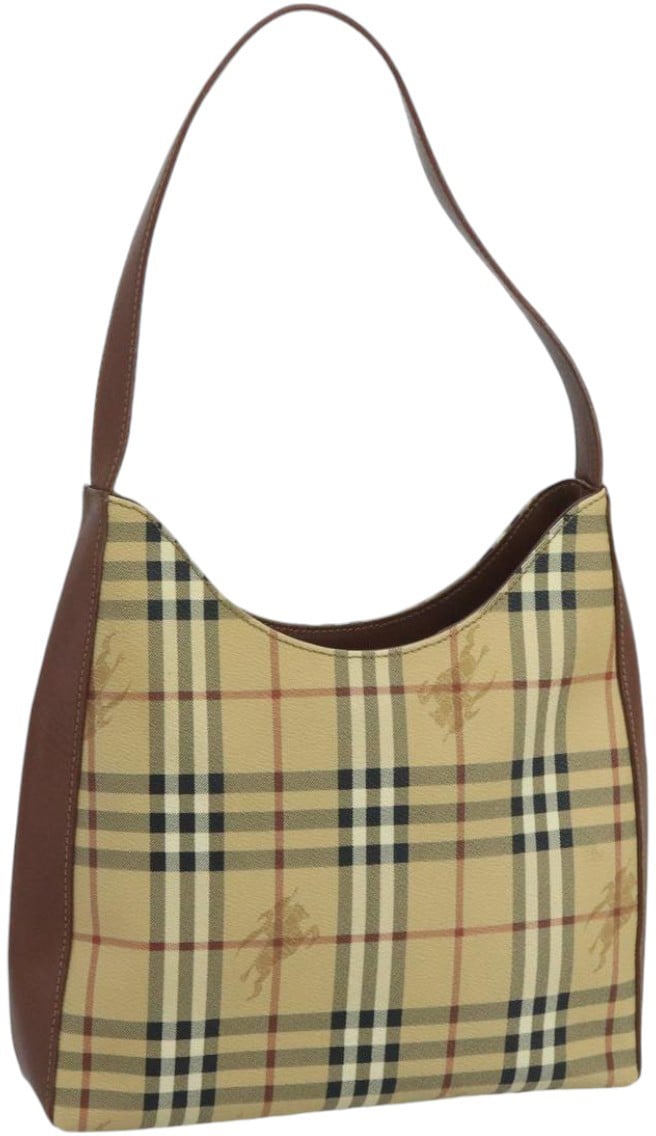Burberry Nova Check Shoulder Bag Canvas Beige