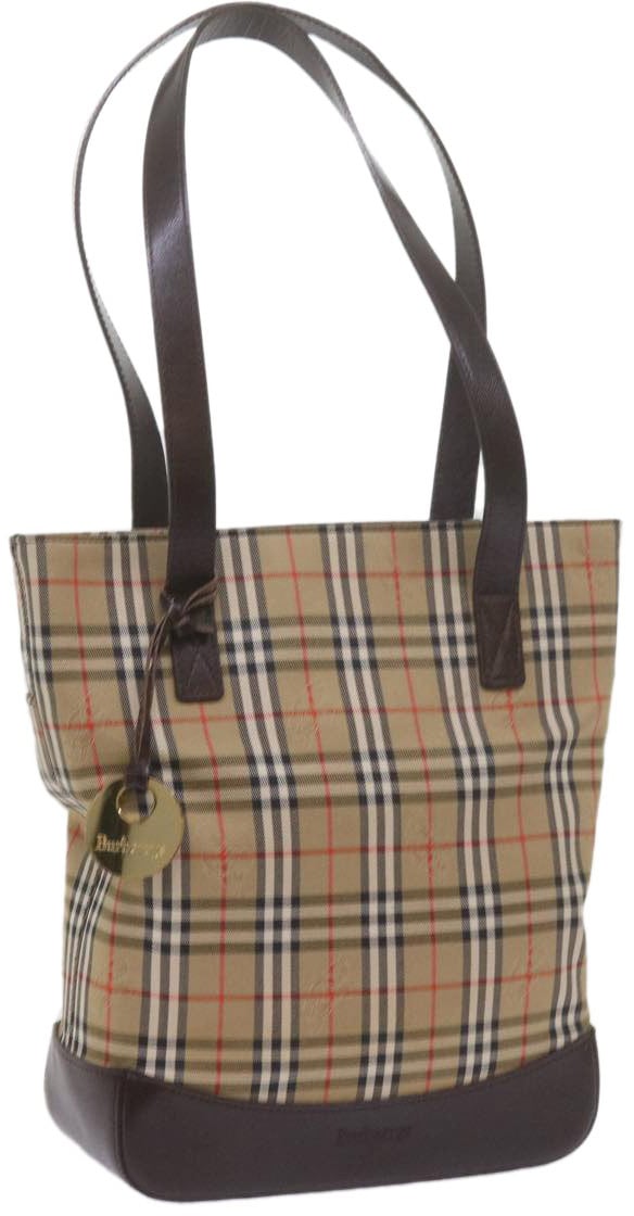 Burberry Burberry Nova Check Tote Leather Beige
