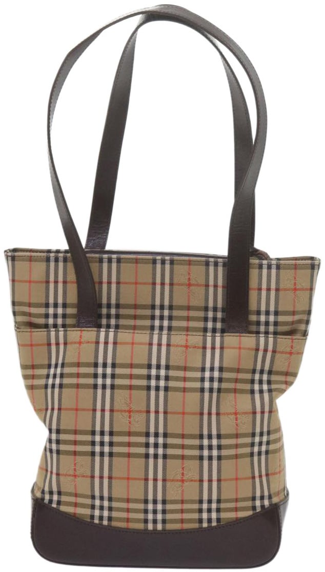 Burberry Burberry Nova Check Tote Leather Beige