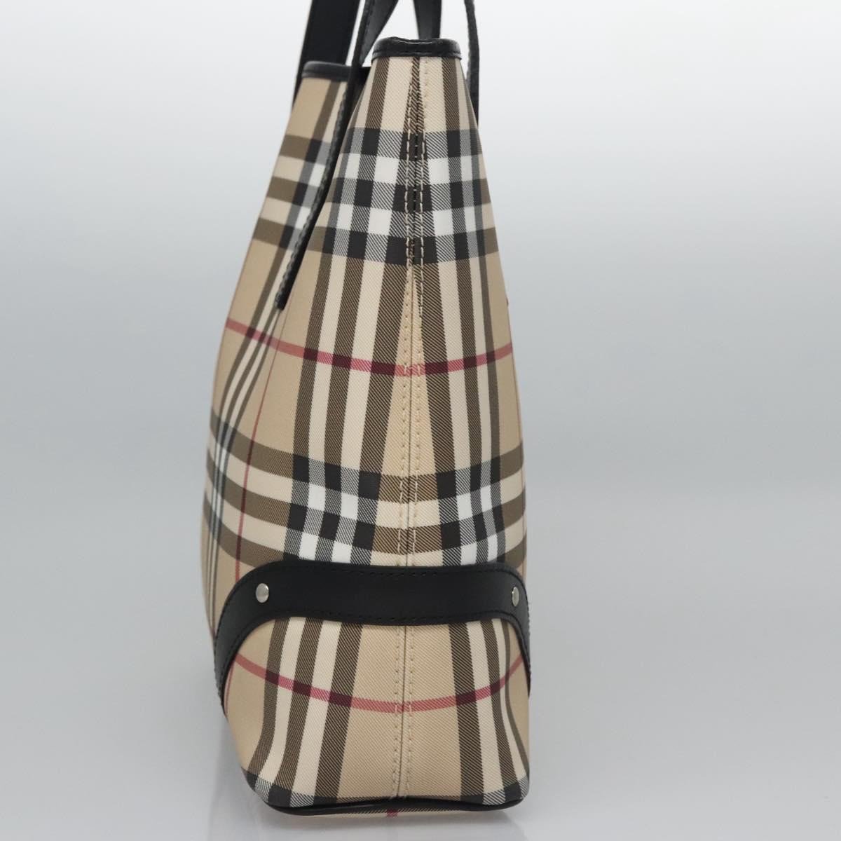 Burberry Burberry Vintage Open Tote Coated Canvas with Studded Leather Beige