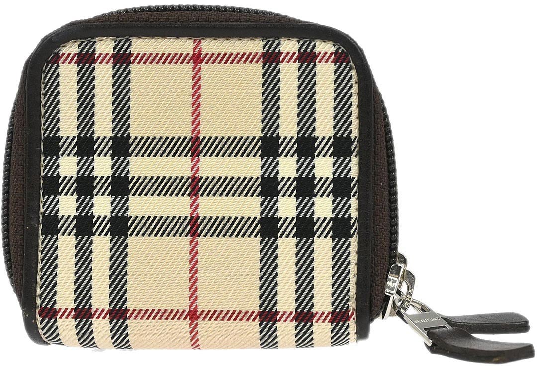Burberry Burberry Zip Around Coin Pouch Canvas Beige