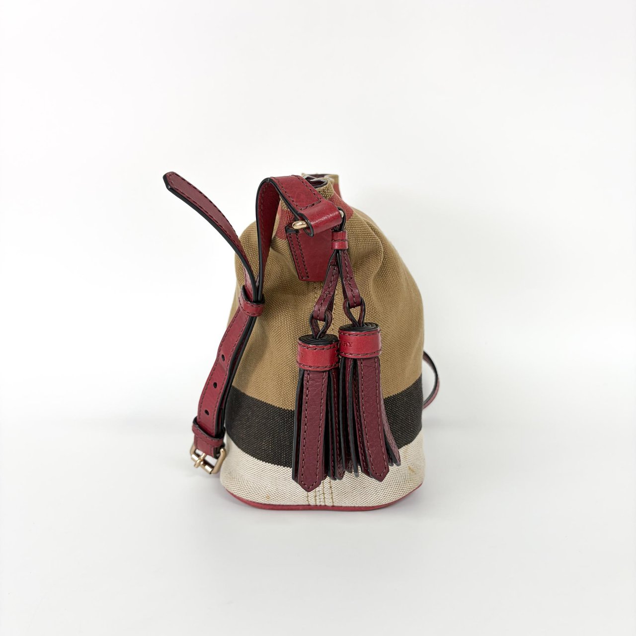 Burberry Burberry Ashby Bag House Check Canvas Medium Beige